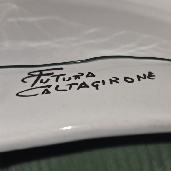 -SOLD- Vintage Italian Caltagirone Majolica Hanging Planter Wall Bowl Pottery - Picture 2 of 12